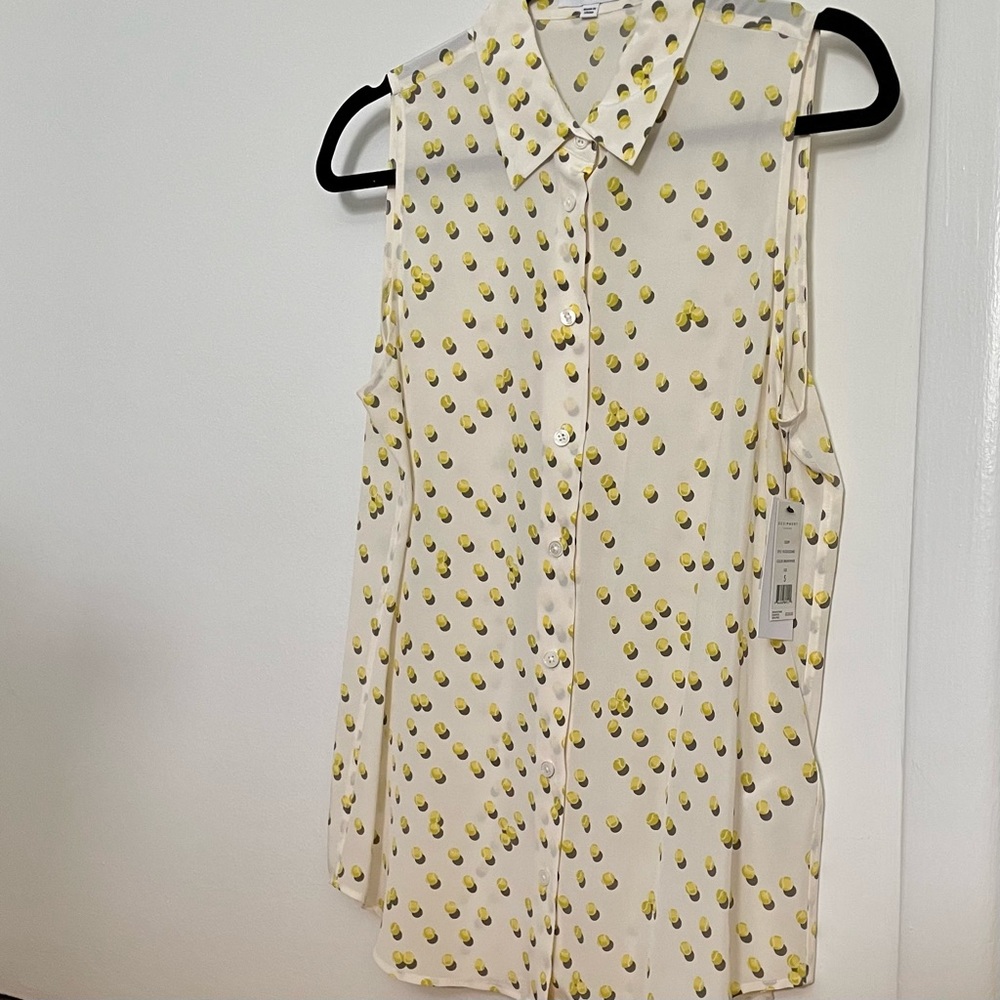 Equipment Colleen Ball Toss Button Down Shirt, Bright White Multi, S